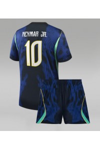 Brasilia Neymar Jr #10 Jalkapallovaatteet Lasten Vieraspeliasu MM-kisat 2026 Lyhythihainen (+ Lyhyet housut)